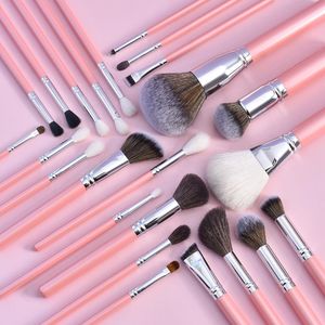 Pinsel 10er Set Private Label Make-up-Pinsel-Set 16-teiliger Make-up-Pinsel Natürliche synthetische Grundierung Puder Textmarker Perlrosa/Silber Bulk