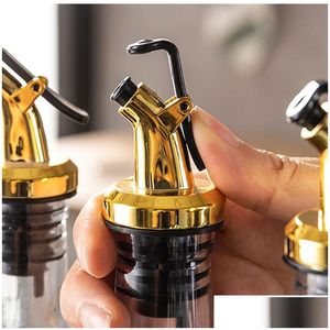 Other Kitchen Dining Bar Oil Bottle Stopper Lock Plug Seal Leakproof Gold Siliver Plating Nozzle Sprayer Sauce Dispenser Seasonin Dhhvi