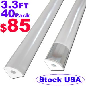 3.3FT/1 Meter for 6.6FT/2 Meter LED Aluminum Channel V-Shape, LED Profile with End Caps and Mounting Clips for LED Strip Light for Strip Light All Accessories Oemled