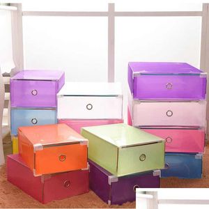 Storage Boxes Bins Thickened Shoe Plastic Transparent Shoes Box Foldable Stackable Dustproof Der Sort Out Cabinet Vt1437 Drop Deli Dhxrx