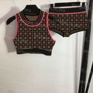 Cropped Women T Shirt Briefs Letter Knit Women Tank Tops Sexy Sleeveless Tanks Shorts