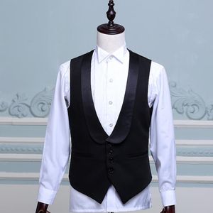 Jackets Black Men Vest for Wedding Tuxedo One Piece Man Suit Formal Waistcoat with Shawl Lapel Male Fashion New Arrival