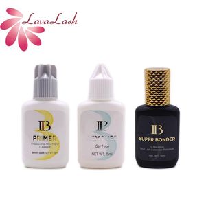 Brushes 15ml IB Super Bonder For Eyelash Extension Glue Primer Korea Professional Lashes Adhesive Remover Makeup Tools 2bottles/set