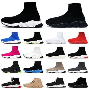 Носки дизайнерские туфли Speed ​​Trainer Mens Womens Balenciagas Sneakers Graffiti Balanciaga Black White Bloe Seale Luxury Loafer
