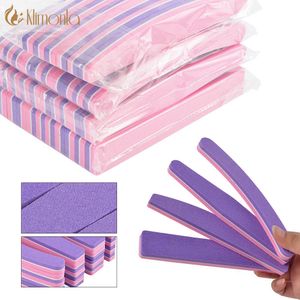 Kit Klimonla 25 pezzi Strumenti professionali per manicure Grana 100/180 Rosa Viola Curva per unghie Levigatura Buffer Blocco Spugna Lucidatura Lima per unghie