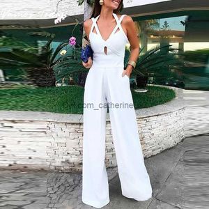 Tute da donna Rompers Eleganti tute da donna Office Lady Lady Per Women-Neck Wide Legone One Piece per donne per le tute sciolte 2021 Autumn T230531