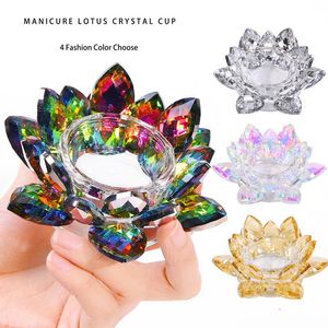 Lastoortsen 1pc Lotus Acrylic Powder Liquid Crystal Glass Dappen Dish Lid Bowl Cup Holder Equipment Nail Tool