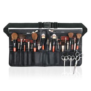 Brushes Professional Makeup Bag Midjepåse Kvinnor Kosmetisk borstväska med Belt Travel Makeup Borstar Organiser Bag Waterproof Makeup Case