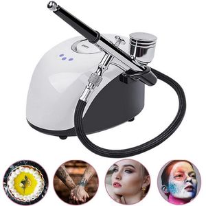 Borstar Pro Airbrush Makeup Kits Air Compressor Spray Makeup Gun Set för tillfällig tatuering Face Body Paint Nail Art Cake Målningsverktyg