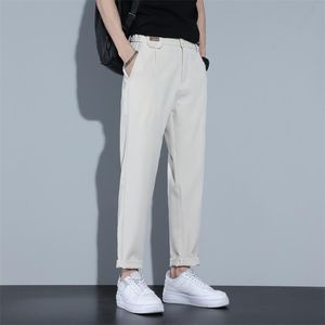 Blazers 2022 Summen Plated Suit Pants Mężczyźni Kolejka Korea Slim Business Black White Khaki Sukienki