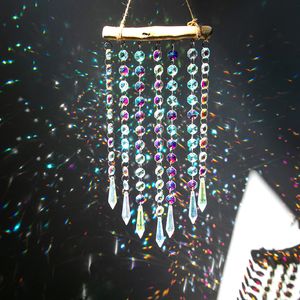 Decorative Objects Figurines H D Hanging Window Suncatcher Rainbow Maker Glass Crystal Mobile Wind Chimes with AB Prisms Drops Home Wall Art Decoration Gift 230531