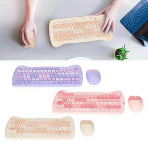 Combos Cute Cat Shape 2.4G Wireless Keyboard and Mouse Colours Low Power Technology Wireless Keyboard Mouse Combo for Gaming