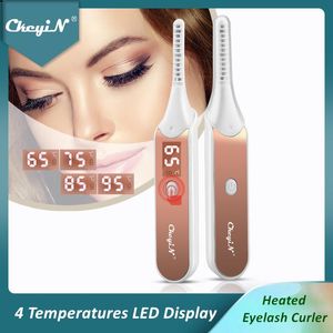 Acessórios de aquecimento rápido modelador de cílios elétrico temperatura ajustável rolo de ondulação de cílios natural compõem cílios curl caneta display led