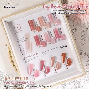 KITS ELEANOS GEL Pesoia per unghie set 10pcs Semipermanent Varish Jelly Gel Polurro tutto per una nail art Gel a LED UV Manicure Need Base Coat