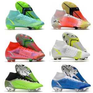 Yeni Varış Klasik Futbol Bot Futsal Futbol Ayakkabı Superfly 8 Elite FG Yüksek Ayak Bileği Çocuk Çocukları Atlet Dış Cleats Sneakers