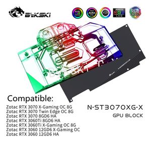 ZOTAC GEFORCE RTX 3070 X 게임 OC 8G/TWIN EDGE/ZOTAC 3060/3060TI 비디오 카드 용 냉각 BYKSKI NST3070XGX RGB GPU 워터 블록