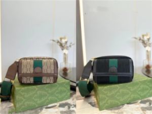 Bolsa de grife masculina bolsa de câmera bolsa de couro genuíno bolsa de ombro bolsas mensageiro homens e mulheres 2 gs listras vermelhas e verdes bolsas de luxo bolsa com logotipo crossbody