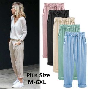 Women's Pants Capris Plus Size Harem Pants Women linen Casual Spring Autumn High Waist Ankle-Length Comfotable Pants Female T230531