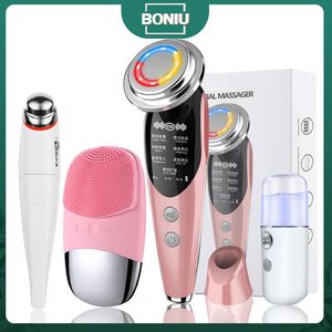 Verktyg LED FACE MASSAGER SKIN CARE SET REYVENATION Radio Mesoterapi Ansikte Eye Lifting Ansiktrengöring Sparyer Vibration Anti Aging