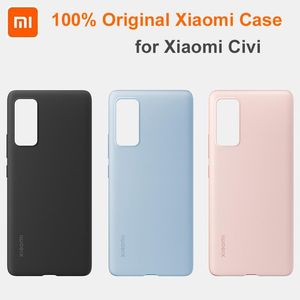 Väskor 100% Original Xiaomi Civi Case Bag Liquid Silicone Protective Shell Soft TPU Färgglad för Xiaomi Mi Civi