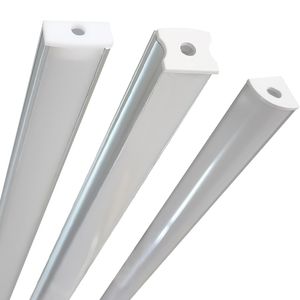 Canale in alluminio per strisce luminose a LED, canale LED in alluminio a forma di U con diffusore opale, tappi terminali fissi a vite e clip di montaggio, dissipatore di calore con profilo in alluminio LED crestech