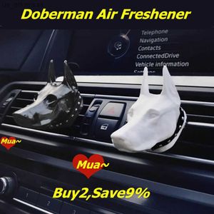 Bil Doberman Air Freshener Creative Dog Portrait Fragrance A/C Vent Clip Parfym Auto Aromaterapi Dog Pal Parfum L230523