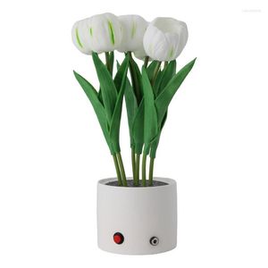 Vases LED Light Outdoor Tulip Rose Flower Lamp Home Garden Yard Lawn Landscape Waterproof Lights Living Room 2023