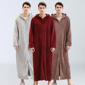Roupa íntima térmica masculina pijamas de flanela de inverno para homens roupão de dormir para casa roupões de banho lounge pijama com capuz quente confortável preço de fábrica mais