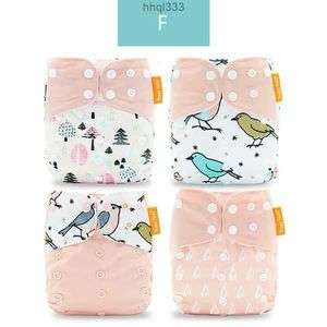 Ukc1 E72b Cloth Diapers Happyflute Fashion Style Baby Nappy 4pcsset Cover Waterproof Reusable 230203