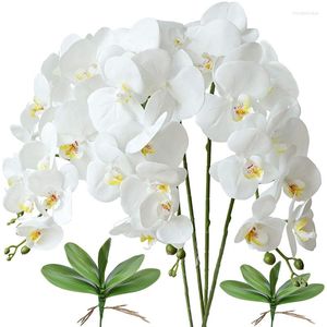 Fiori decorativi 4pcs Artificiale Farfalla Orchidea Piante finte Gambo per la decorazione domestica di nozze