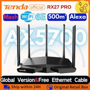 Маршрутизаторы tenda wi -fi6 маршрутизатор ax5700 rx27 triband gigabit wifi 6e сетчатый маршрутизатор беспроводной ротедор гигабит pk xiaomi router ofdma mumimo