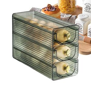 Storage Bottles Three-layer Refrigerator Egg Organizer Holder For Fridger Drawer Type Stackable Bins Clear Plastic Material