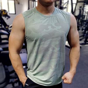 Men's Tank Tops Men's Summer Sleeveless Shirts Camouflage Quick-drying Fitness Training Vests O Neck Loosed Vest Muscle Gym Sportwear