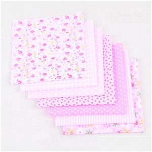 Fabric And Sewing 25X25 Cm Square Cotton Cloth Small Floral Plain Weave Printed Diy Handmadework Needlework Home Decoration Vt1481 D Dh5Hq