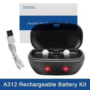 Caricabatterie Nuove batterie ricaricabili 312 per apparecchi acustici A312 Kit di carica della batteria per amplificatore sano per apparecchi acustici