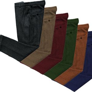 Pantaloni pantaloni per uomini materiale marrone materino retrò autunno in tweed neri pantaloni spicchi di matrimonio multicolore maschile 2022