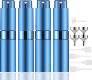 4 teile/los 8 ml Mini Nachfüllbare Reise Parfüm Flasche Kit Leere Kosmetische Behälter Spray Flaschen Twist Köln Sprayer Mit Pipette Dropper Dispenser Pumpe