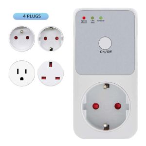 New Automatic Voltage Protector Socket Switcher AC 220V Power Surge Safe Protector EU Plug Socket Voltage Safe Refrigerator Protect Wholesale available