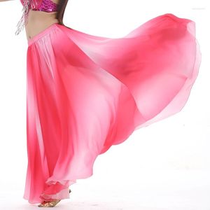 Desgaste do palco gradual mudou Rayon Long Dancing Skirt Saias do piso feminino para a barriga da barriga