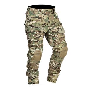 Hunting Pants Men Combat Pants With Knee Pads Army Military Airsoft Tactical Cargo Sport Trousers Camouflage Multicam Trekking Hunting Clothes 230530