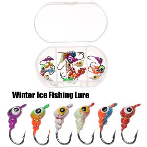 Baits Lures 6PcsSet 0518g Winter Ice Fishing Lure Ants Shaped Colored Artificial Soft Bait Jig Head Small Hook For Worm 230530