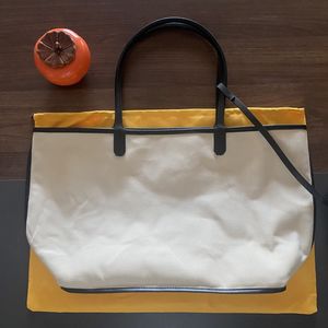 Mode Kvinnor Handväska Dam Shopping Bag Canvas Tygväskor med äkta äkta läder Trim och handtag G4135