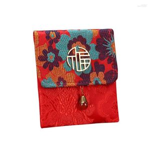 Greeting Cards Chinese Year Red Money Envelope Bag 2023 Of The Rat Brocade Fabric