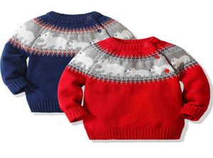 Christmas Baby Girls Boys Sweter 15 lat dla chłopców Dziewczęta Pullover Cartoon Wzór z długim rękawem jesienne zimowe ubrania dla dzieci L22078737913