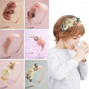 Hair Accessories Princess Fashion Cute Handmade Pearl Feather Party Headwear Flower Headbands Band Wedding Crown