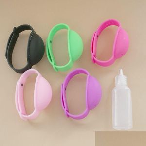 Andra hushållsorganisationer Sile Armband Hand Sanitizer Dispenser Wash Sterilization Liquid Soap Bangle Badrumgel Gel Wracelet DHLKB