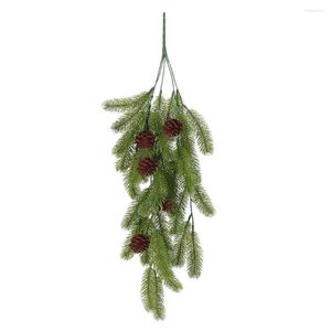 Decorative Flowers Fake Pine Needles DIY Simulation Plants Plastic Festival Ornament Useful Christmas