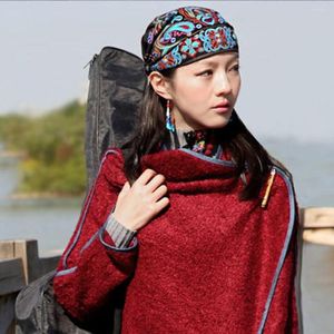 Ball Caps Women Ethnic Vintage Embroidery Flowers Bandanas Turban Print Hat Wool Baseball Unstructured Men