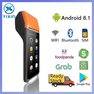 Printers POS PDA Android 8.1 Portable Handheld Payment Terminal Thermal Printer 3G Internet Receipt Google Play Bluetooth Barcode Camera