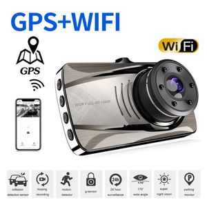 Samochód DVR Wi -Fi GPS Kamera Pojazdo podwójna soczewki z tylnym widokiem kamerę Dash Cam 1080p HD wideo auto czarne pudełko nocą Monitor parkingowy S8